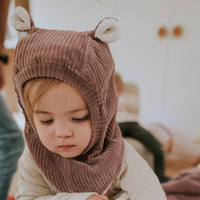 Cagoule velours parme: T1 : 2 - 4 ans