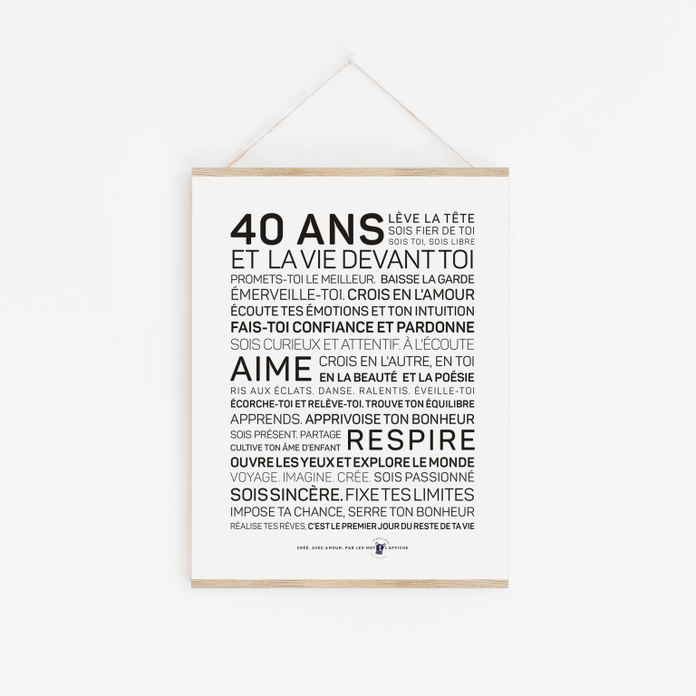 Affiche 40 ans: MINI A6 10.5 x 14.8 mm