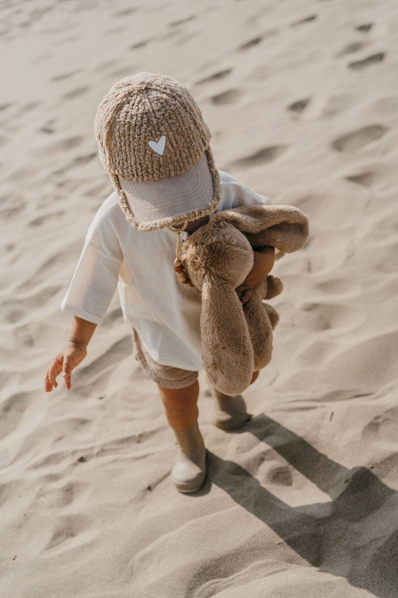 Casquette mi-saison LOVE beige - Enfant