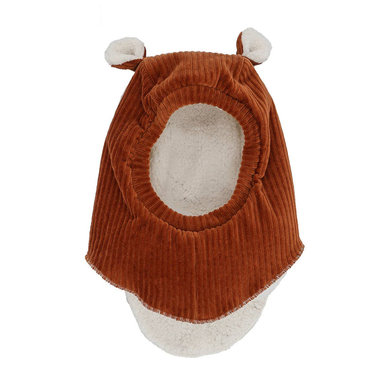 Cagoule velours paprika: T0: 9 - 18 mois