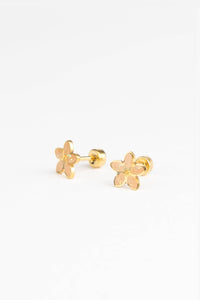 Boucles d'oreilles clous - Flora dorée