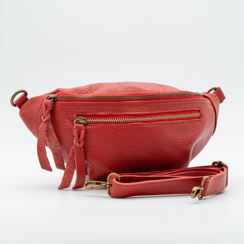 Sac Banane Rouge hermes Grainé