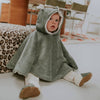 Poncho bébé velours kaki