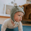 Bonnet velours kaki: 12-18 mois