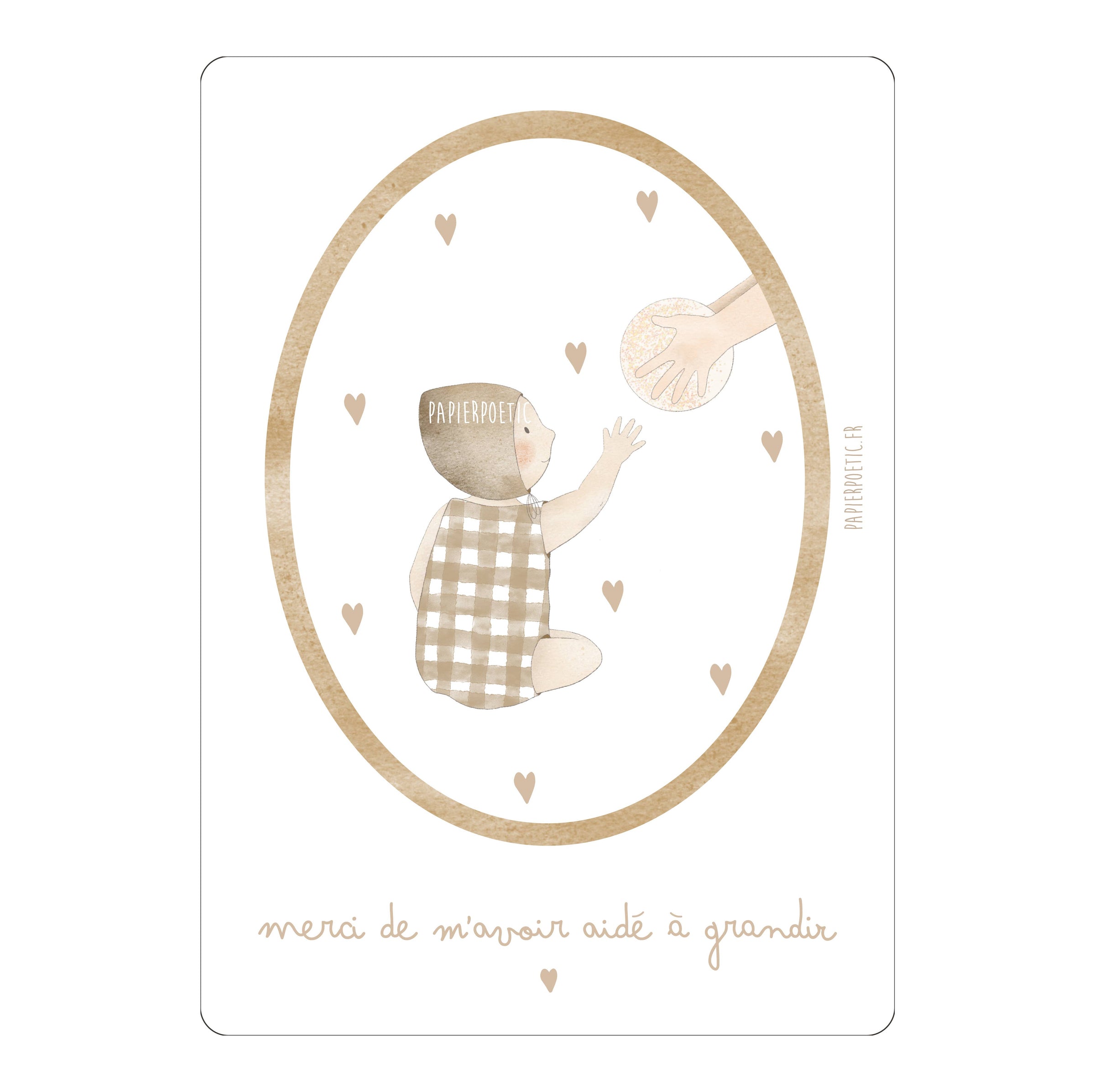 Carte Postale / Card "Merci de m'avoir aidé à grandir"