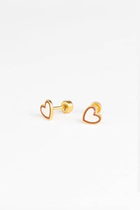Boucles d'oreilles clous - Duo Cœur