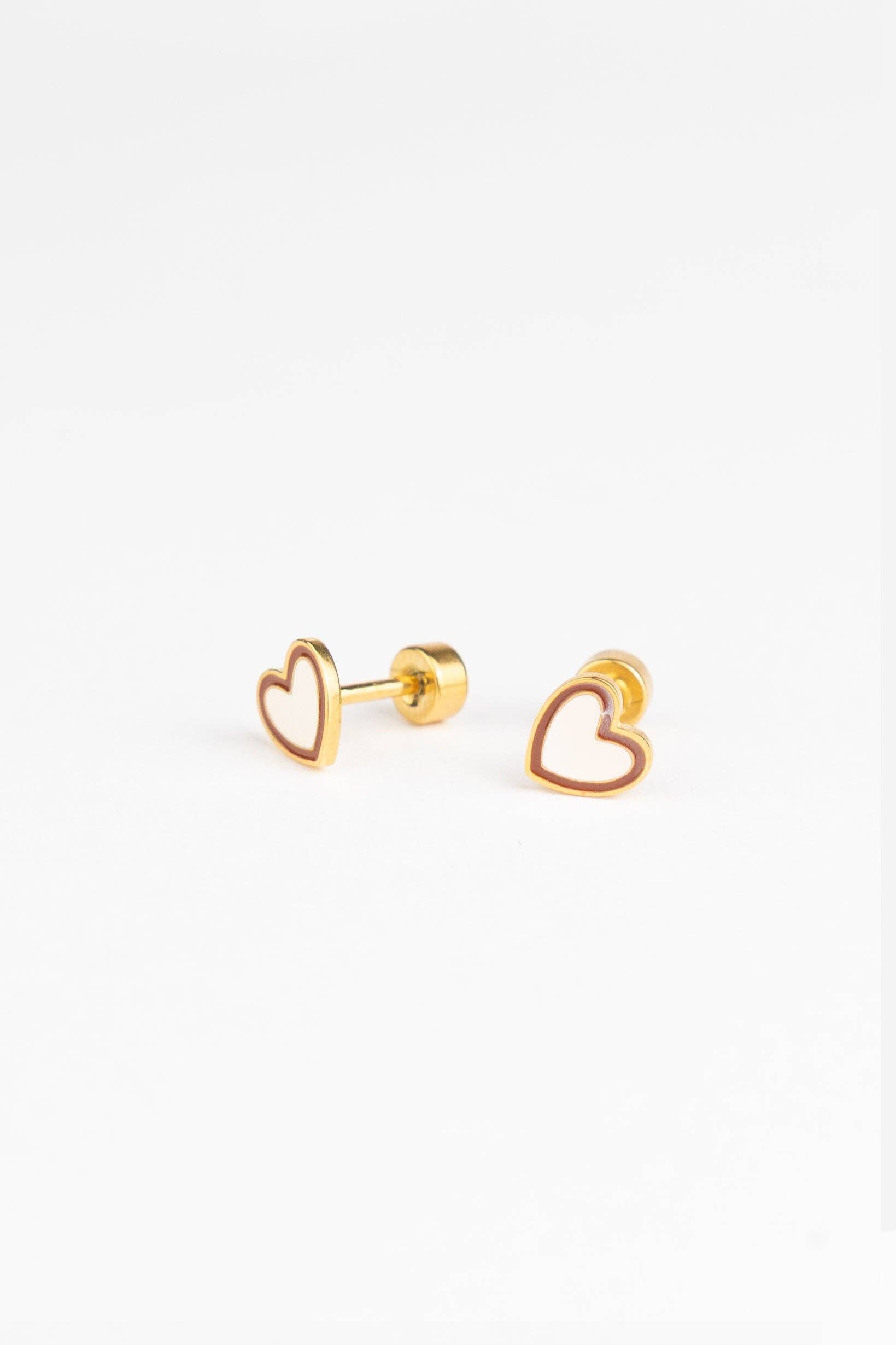 Boucles d'oreilles clous - Duo Cœur