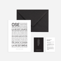 Carte Affiche - Ose, la vie est courte (A6 10.5 x 14.8 mm)
