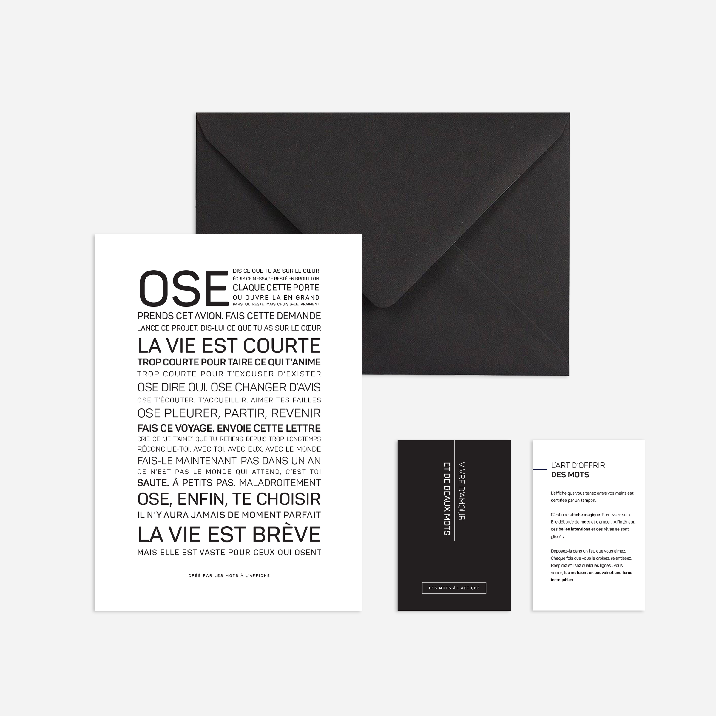 Carte Affiche - Ose, la vie est courte (A6 10.5 x 14.8 mm)