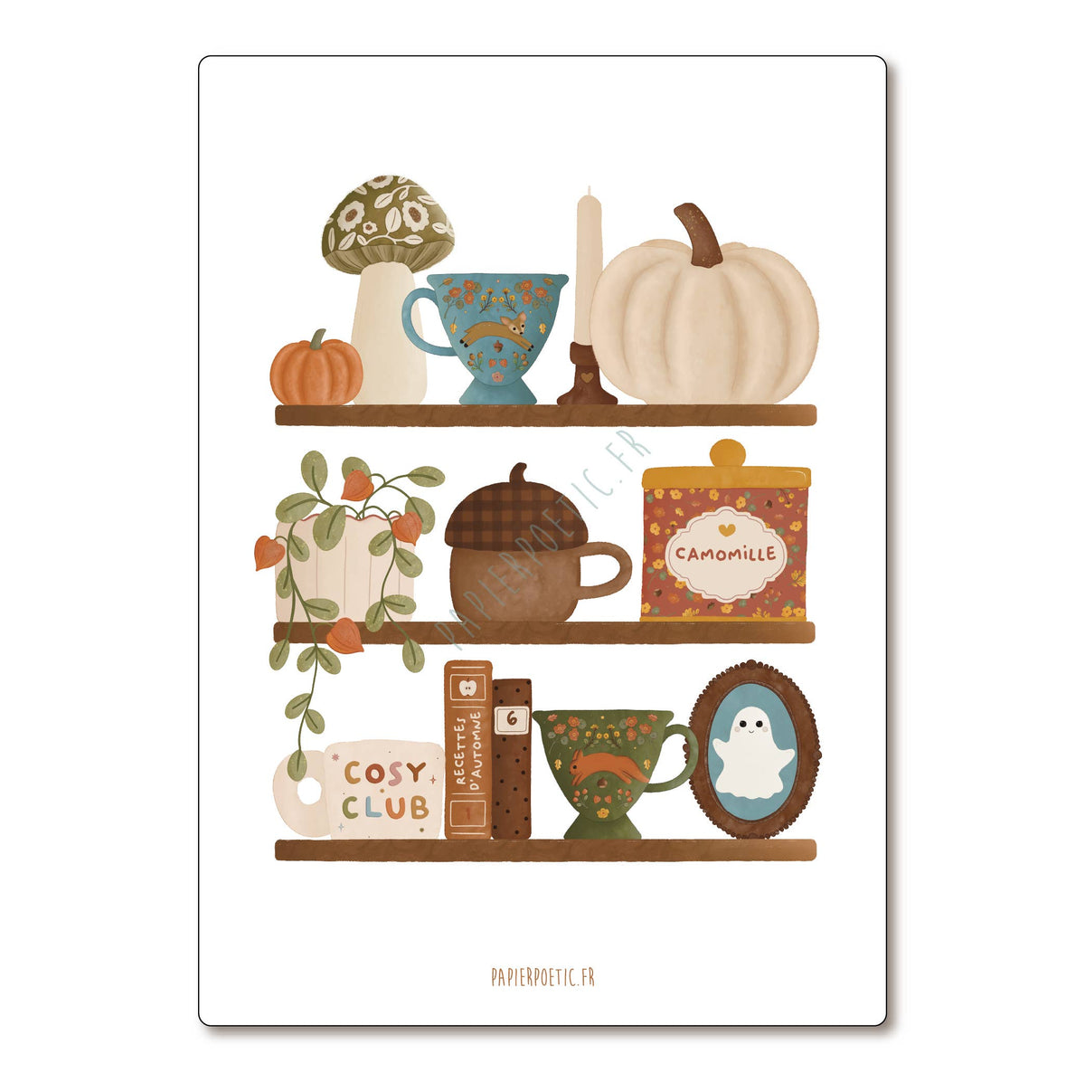 Carte "Etagères d'automne cosy club"