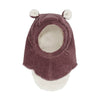 Cagoule velours parme: T0 : 9 - 18 mois