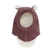 Cagoule velours parme: T0 : 9 - 18 mois