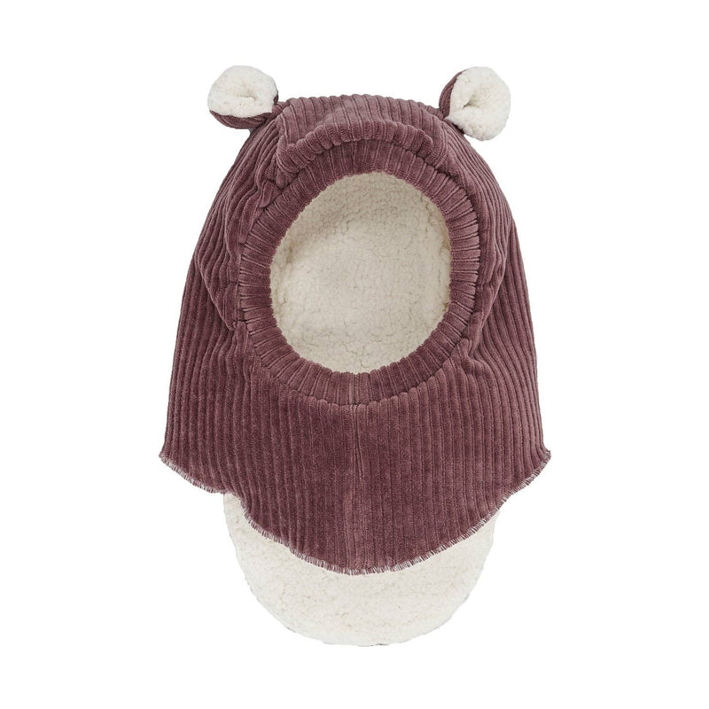 Cagoule velours parme: T0 : 9 - 18 mois