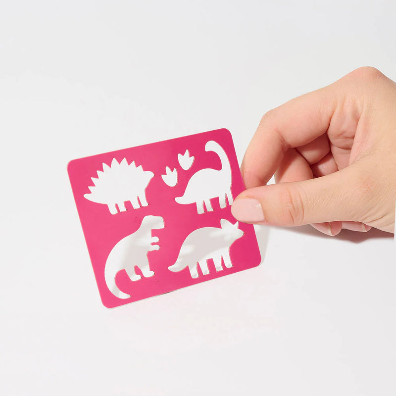 Pochoir à paillettes Dinosaures