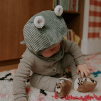 Cagoule velours kaki: T1 : 2 - 4 ans