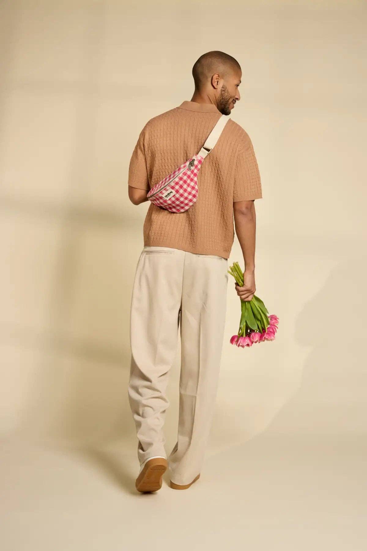 Sac banane Olivia Vichy rose