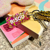 Porte-clés à paillettes Fuchsia / Or : BISOU