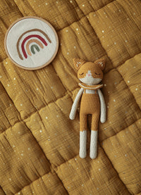 Doudou en crochet chat ocre