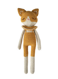 Doudou en crochet chat ocre