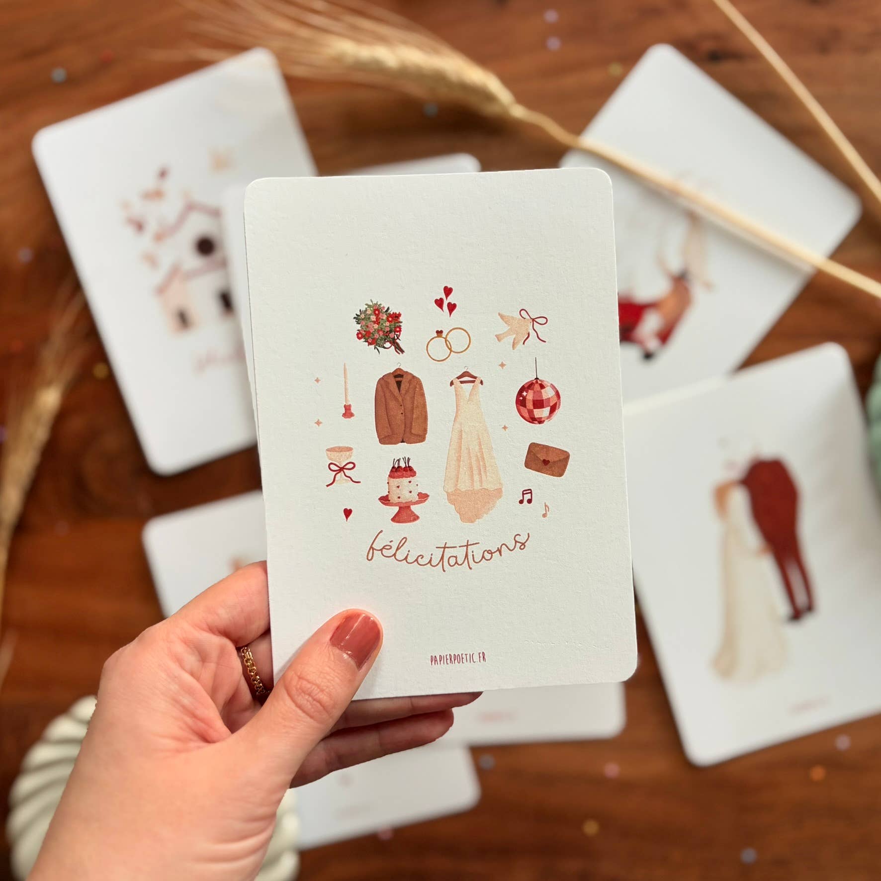 Carte Postale / Card "Félicitations mignonneries mariage"
