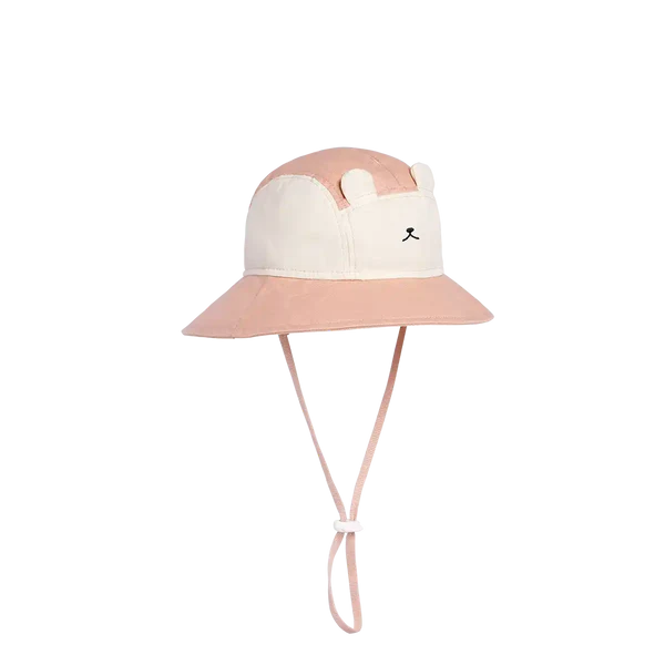 Chapeau Camper anti uv ourson rose