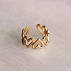 Bague ajustable en acier inoxydable avec cœur