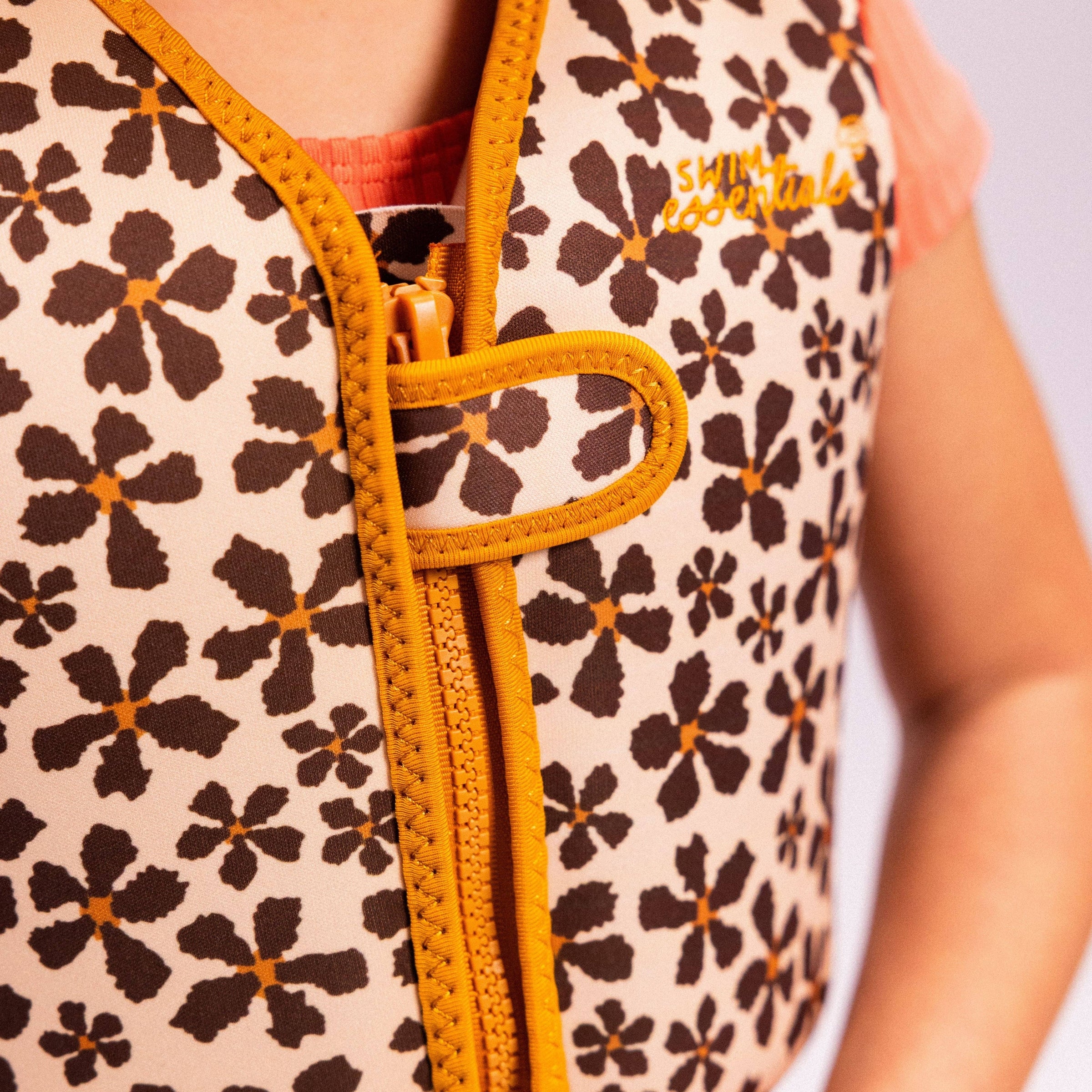Gilet de natation - Orange - Fleur sauvage: 2/3 Years