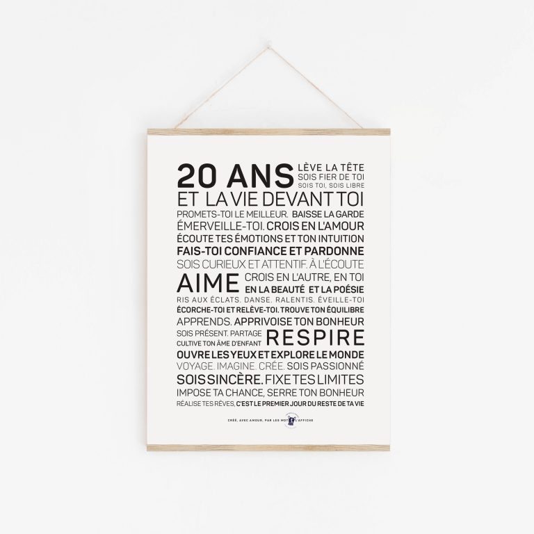 Affiche 20 ans: MINI A6 10.5 x 14.8 mm