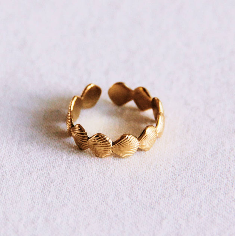 Bague ajustable avec coquillages