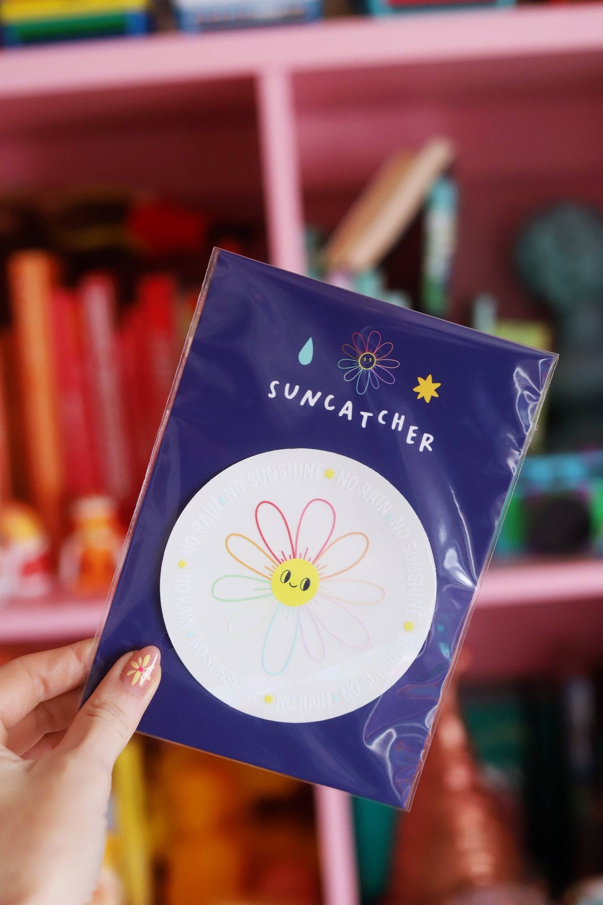 Sticker Suncatcher "No Rain, No Sunshine" – Créateur d'arc-en-ciel