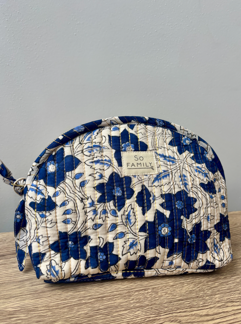 Trousse Make up Lurex Bleu