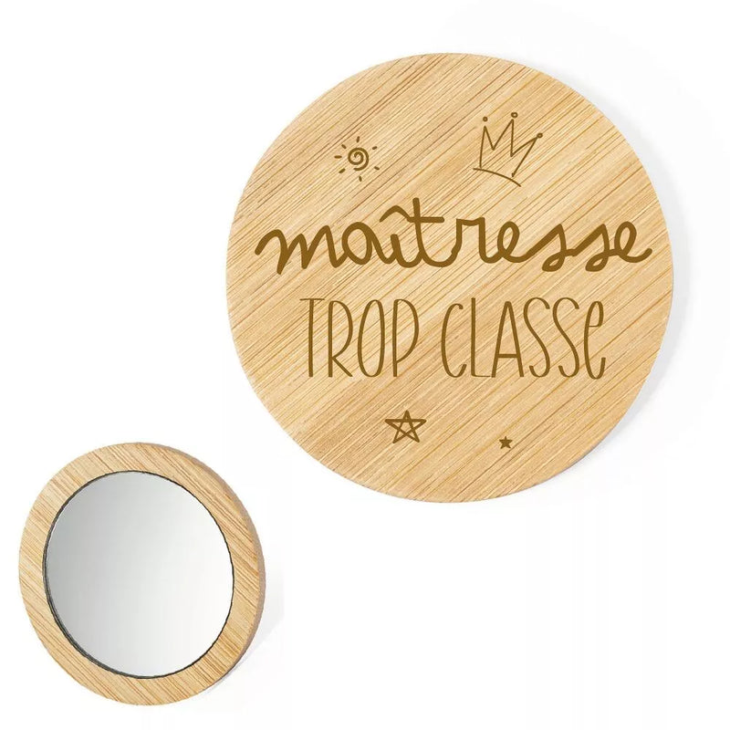 Miroir de poche "Maîtresse trop classe"