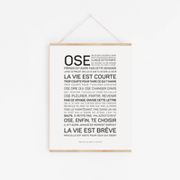 Carte Affiche - Ose, la vie est courte (A6 10.5 x 14.8 mm)