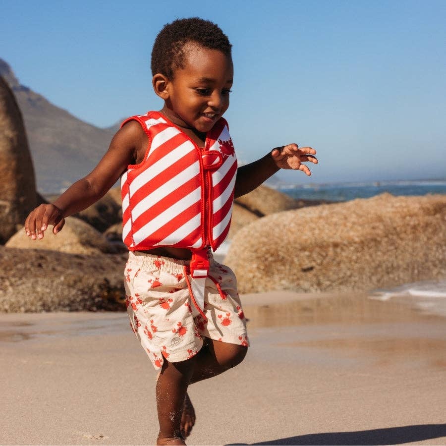 Gilet de natation - Rouge/Blanc - Crabby: 3/6 Ans