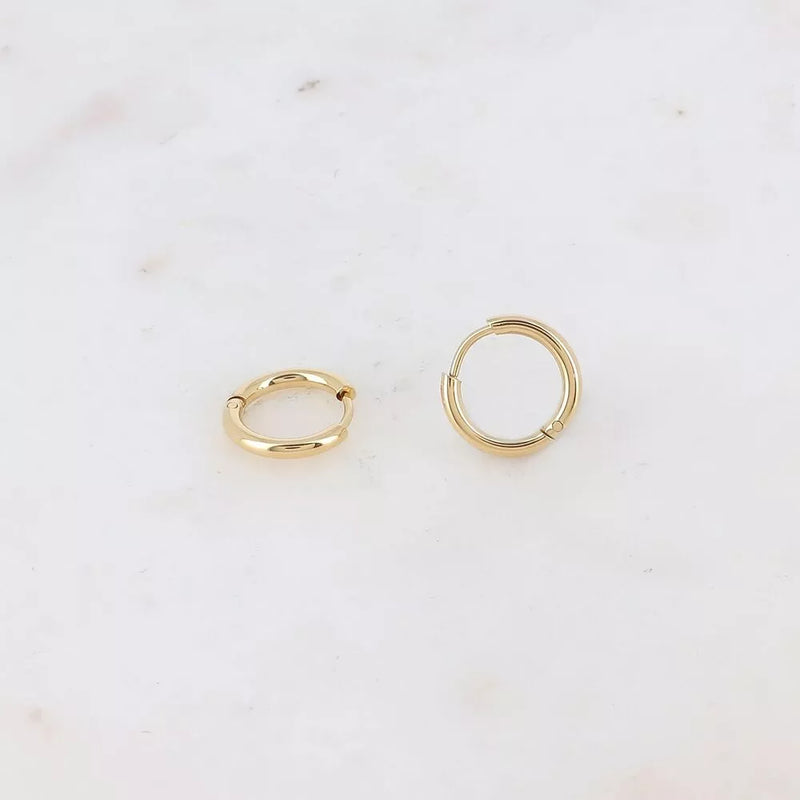 Mini créoles dorées 13mm