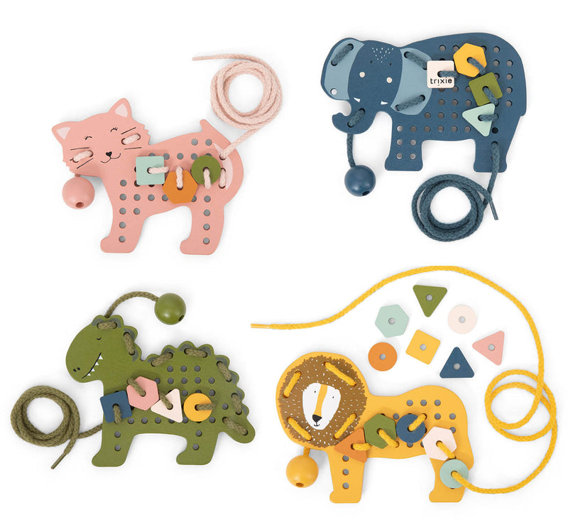 Jeux de laçage bois animaux