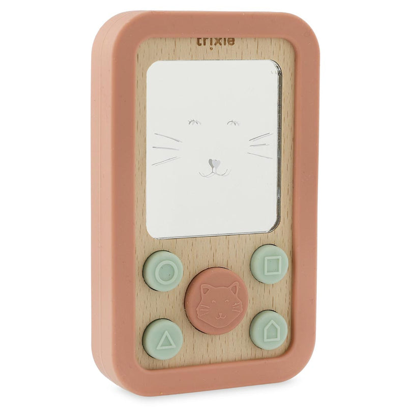 Téléphone bébé en silicone et bois - Mrs. Cat