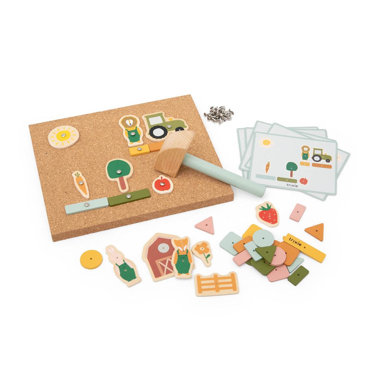 Jeu de tapotement en bois - ferme