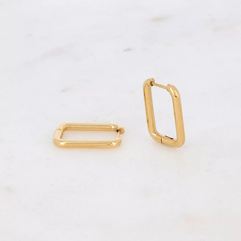 Créoles anneau rectangulaire