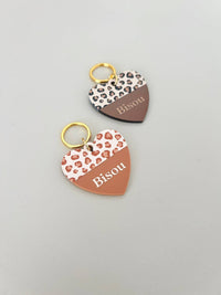 Porte-clé Coeur Léopard: Orange Marron