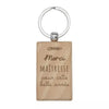 Porte-clés en bois rectangle "Merci pour cette belle année"