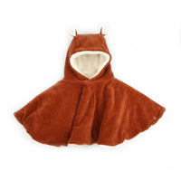 Poncho bébé velours paprika