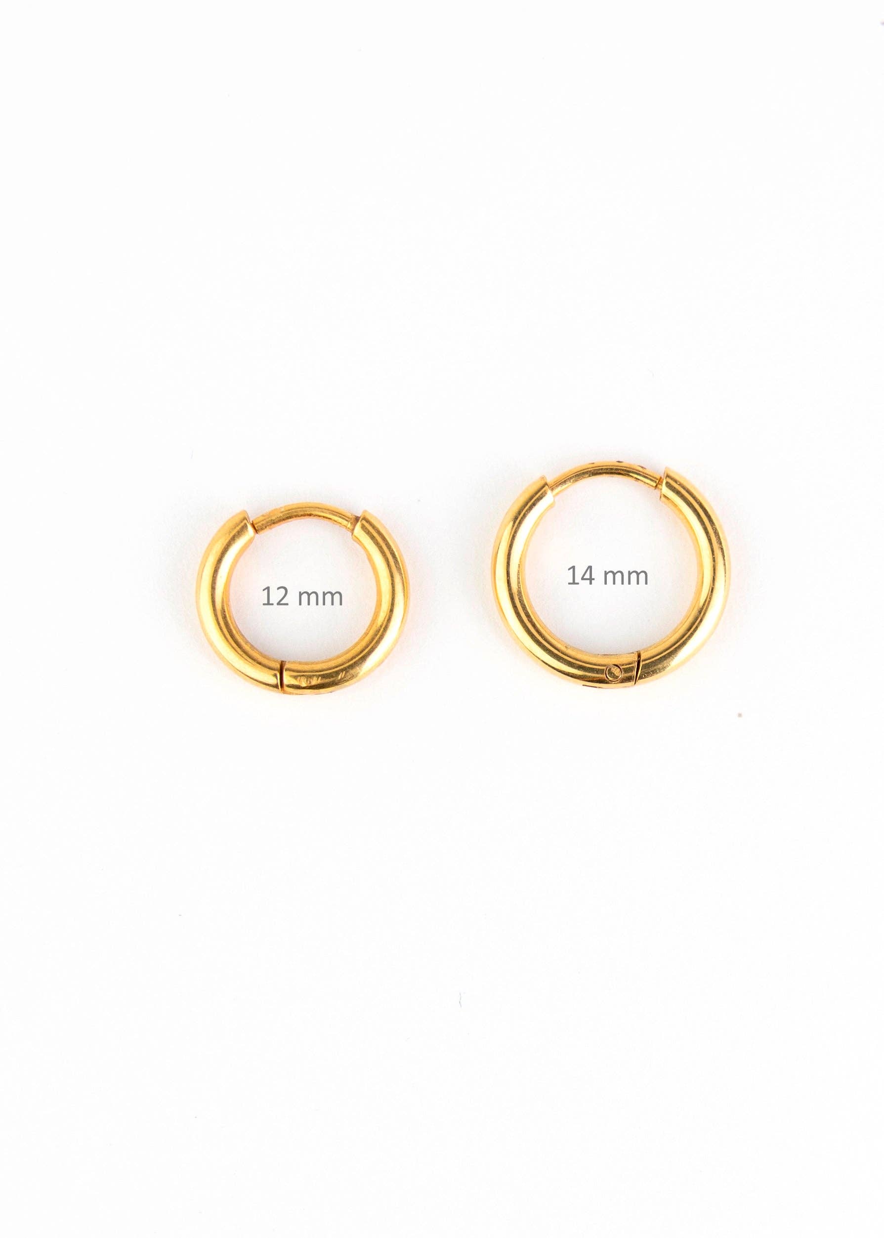 Créoles enfants- Anneaux dorés: 12 mm