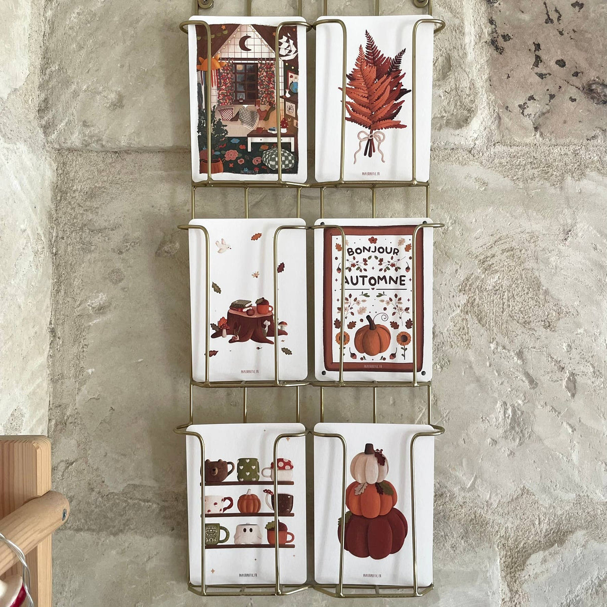 Carte "Etagères de mugs" Automne