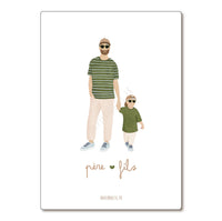 Carte Postale / Card "Matchy matchy père fils"