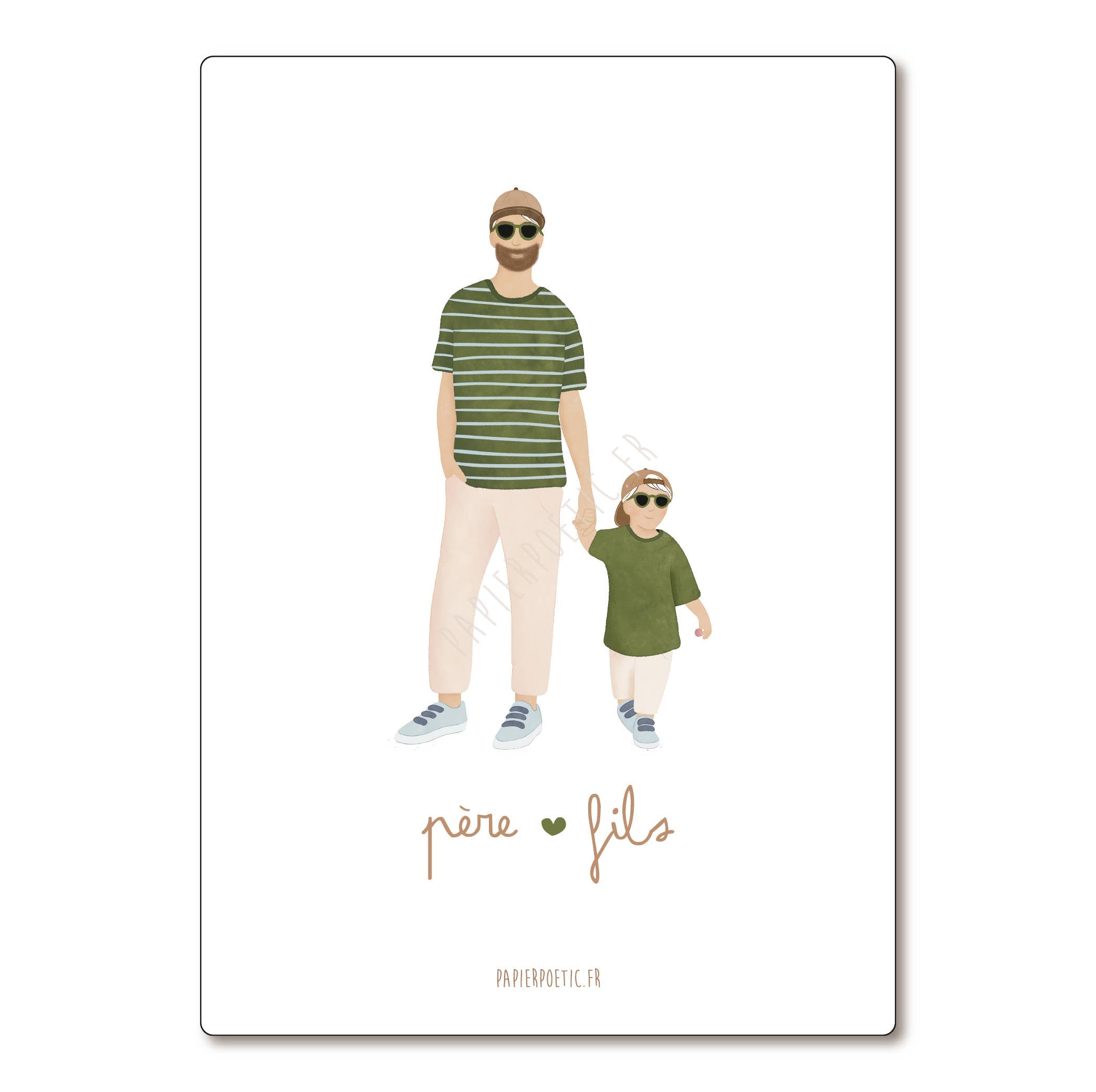 Carte Postale / Card "Matchy matchy père fils"