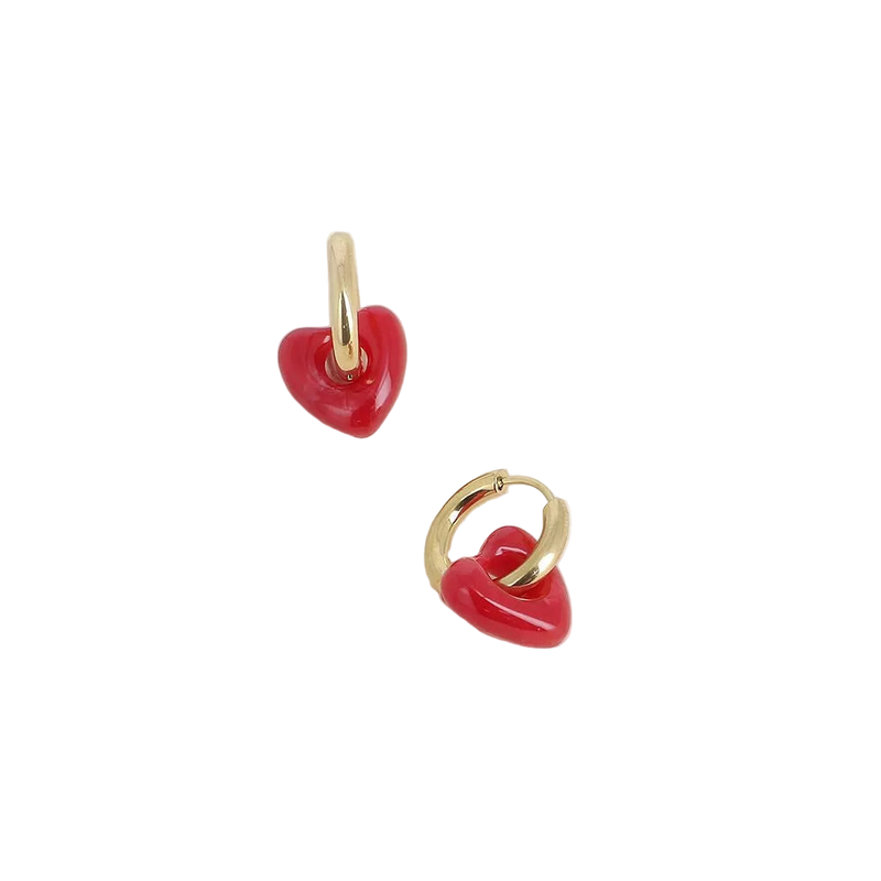 Mini créoles - coeur acétate