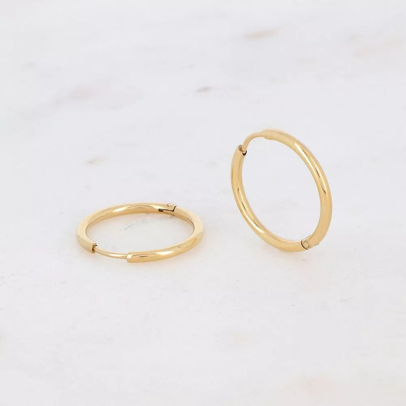 Créoles dorées - anneau rond 22mm