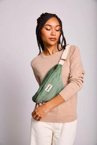 Sac banane Olivia Velours Vert d'eau