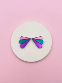 Boucles d'Oreilles Puces Miroirs Armance: Violet/Rose/Rouge